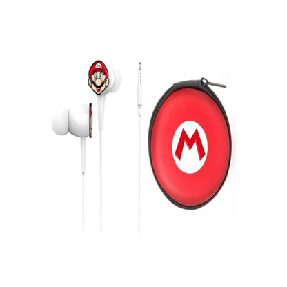Audífonos Super Mario - Mario Con Estuche Wired Otl